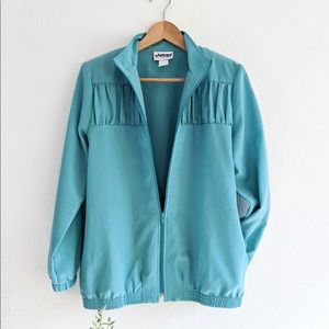 Aqua Ruffled Lightweight Jacket